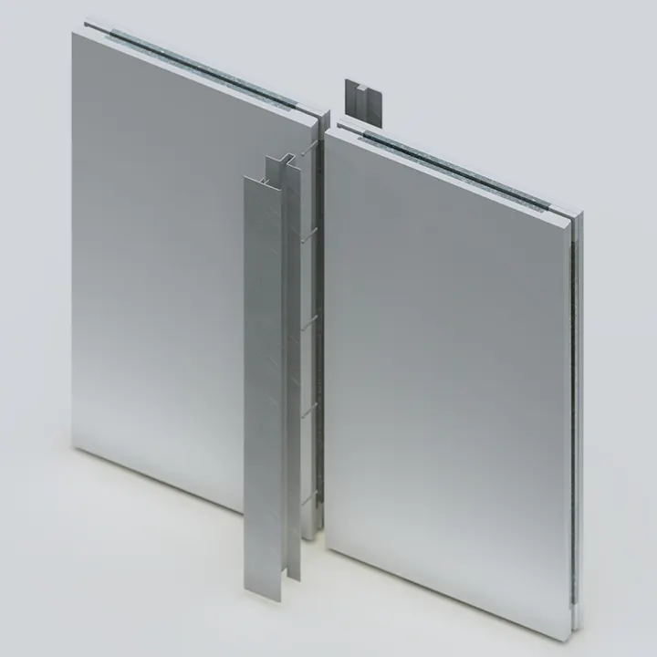 Demountable partition wall clamped aluminum profile structure