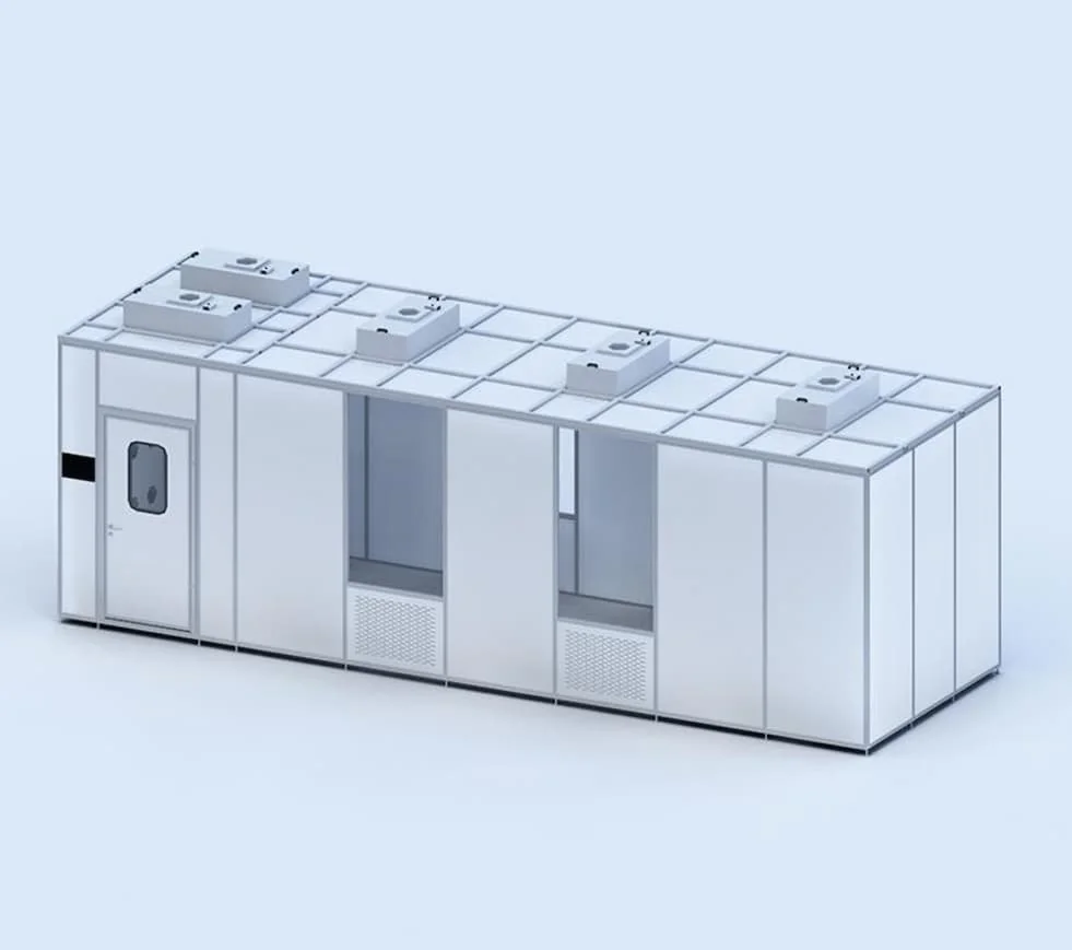 Wonclean certified heavy-duty Cleanroom FFU ceiling grid made by professional cleanroom manufacturer for high-yield semiconductor wafer fab project case