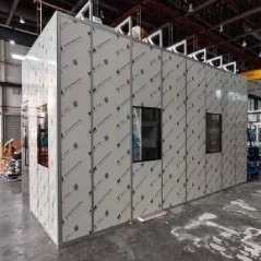Prefabricated laboratory interior with cleanroom wall panels