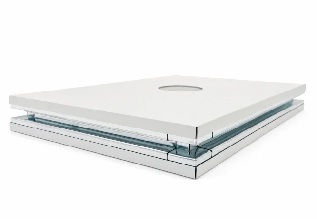 Real aluminum honeycomb cleanroom panel showing stiff core structure for semiconductor fab walls and ceilings