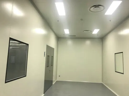 Wonclean real project photo of cleanroom wall panels with door and observation window interfaces